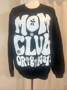 Slyfox Threads Mom Club Original Black Graphic Sweatshirt. Size M. NWOT